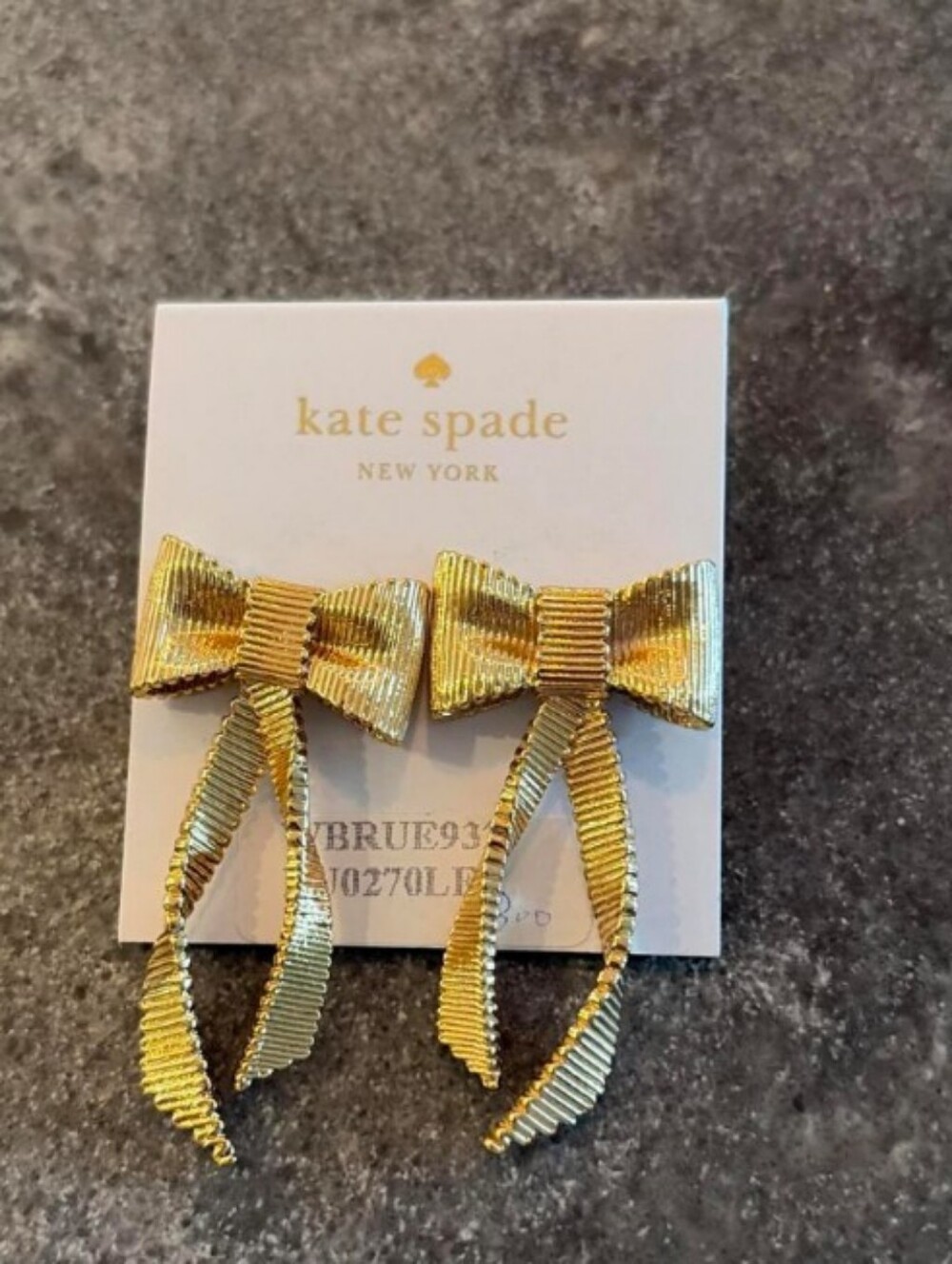 kate spade Gold Ribbon Bow Drop Earrings for Kids